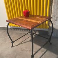 TAVOLINO INDUSTRIALE VINTAGE DESIGN FERRO LEGNO 70