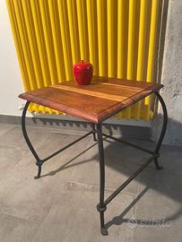 TAVOLINO INDUSTRIALE VINTAGE DESIGN FERRO LEGNO 70