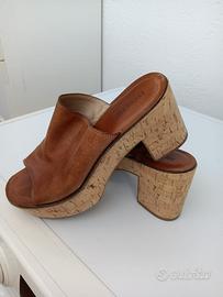 Sandalo con zeppa in sughero 8cm