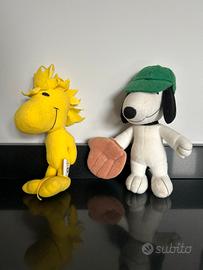 Coppia peluche Snoopy Woodstock Kinder Maxi 1999