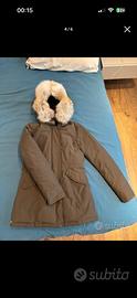 Woolrich lungo donna parka verde militare taglia S