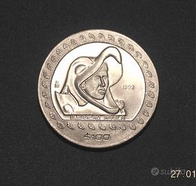 1 oncia Argento Moneta 100 Pesos Messico 1992