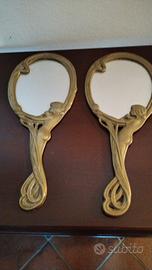 specchi a mano inizi 900 antichi in ottone 