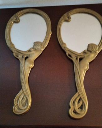 specchi a mano inizi 900 antichi in ottone 