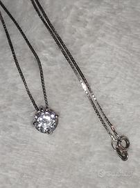 Collana argento 925 con punto luce