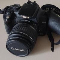 Canon D350 con  obiettivo  EF-S 18-55 e CF