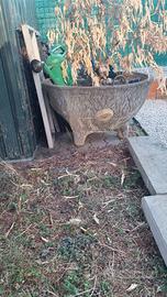 2x fioriera grande pietra vaso cemento piante fior