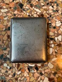 porta sigarette drum vintage placcato argento