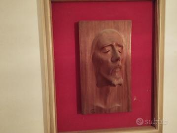 quadro in legno volto Gesù 