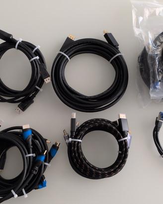Lotto cavi Hdmi/DP/Usb/Usb c