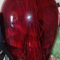 vaso rosso in vetro