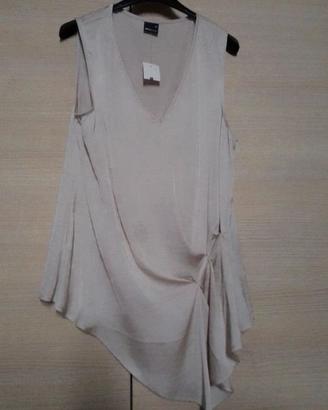 Top Gina Tricot beige con drappeggi