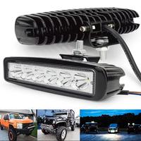 2 FARETTI BARRA LED PER VEICOLI 18W6 LED 12V Luce 