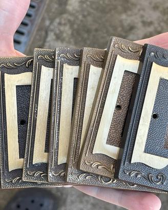 Lotto di 8 placca in ottone copri interruttori