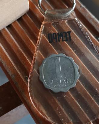 portachiavi pubblicitario Tempo con moneta Israele