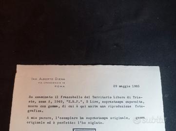 TERRITORIO LIBERO DI TRIESTE (ZONA A  1949 E.R.P.)