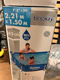 Piscina Bestway Steel Pro 2,21x1,50m H43cm + Cloro