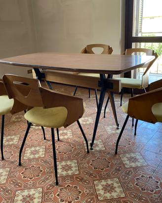 Tavolo + 5 sedie  anni ’50 - Originali Carlo Ratti