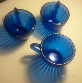 Colorex Set di tre tazzine blu Made in Brazil