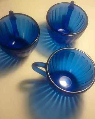 Colorex Set di tre tazzine blu Made in Brazil
