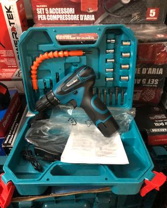 Trapano a batteria 18V + accessori