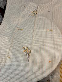 Tovaglia vintage 12 persone con tovaglioli e gremb