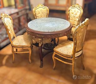 Tavolo+sedie in stile barocco