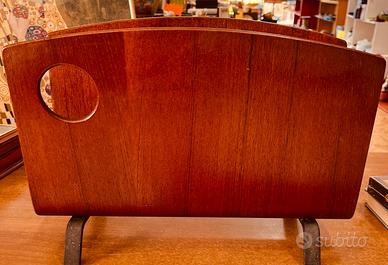 Portariviste vintage in teak curvato, Home Torino