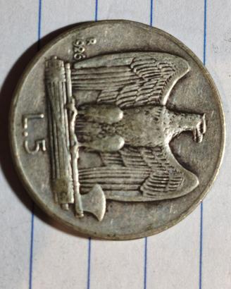 5 lire argento aquilino 1926 raro 