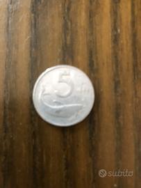 Moneta da 5 lire anno 1955