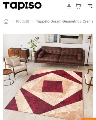 Tappeto Dream Tappeto Beige Rosso Geometrico Quadr