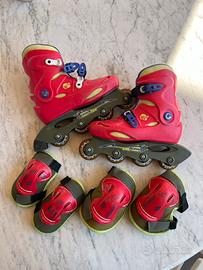 Pattini per bambini con ginocchiere e gomitiere