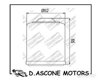 Champion - Filtro Olio Champion COF083 Piaggio Apr