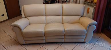 Divano pelle 3 posti reclinabile