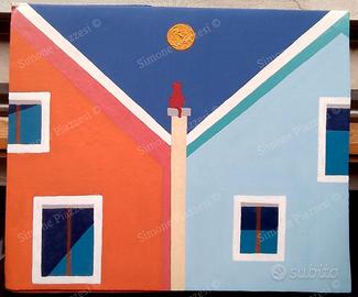 Quadro di Simone Piazzesi - FINESTRE CON GATTO