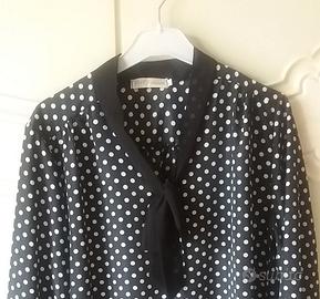 ELEGANTE BLUSA,SETA ARTIFICIALE , FIOCCO. TG.44-48