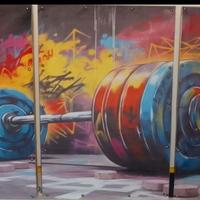 Trittico quadri fitness palestra 
Pop art bilancie