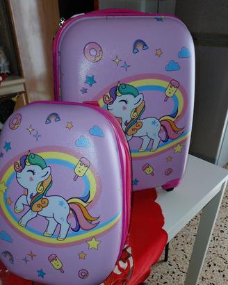 trolly e zaino unicorno 
