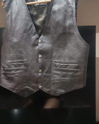 gilet pelle vintage 