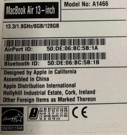 MacBook Air 2017 nuovo