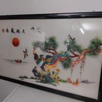 RICAMO ASIATICO QUADRO UCCELLI