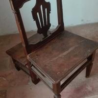 Inginocchiatoio antico legno massiccio 