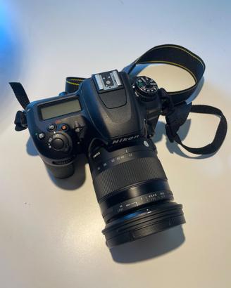 Nikon D7500 - obiettivo, sd 32GB, custodia Lowepro
