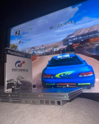 PlayStation 2 Slim (Satin Silver) + Lotto 5 Giochi