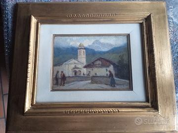 Quadro E. Garavaglia, Champoluc chiesa S.Anna