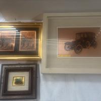 Set 3 quadretti su lastra di rame e ottone