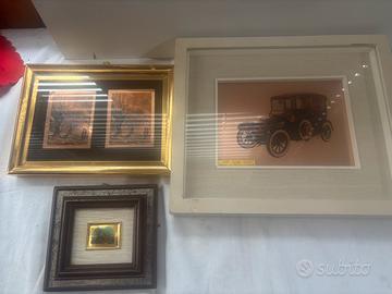 Set 3 quadretti su lastra di rame e ottone