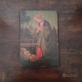 quadro antica riproduzione Adorazione del Bambino