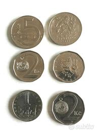 Lotto monete della Cecoslovacchia 5-2-1 koruna csk