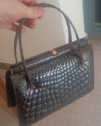 Borsa in vero coccodrillo – vintage, elegante